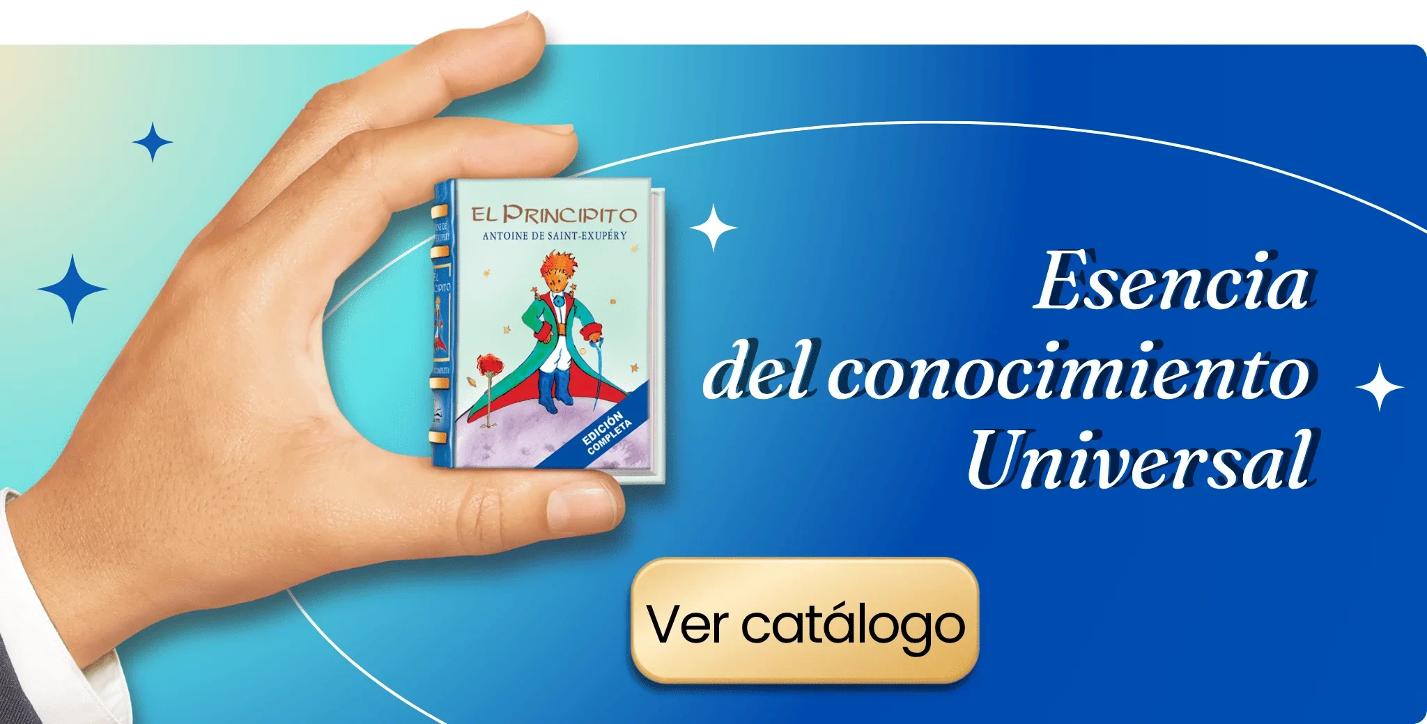 minilibro el principito que cabe entre los dedos de la mano